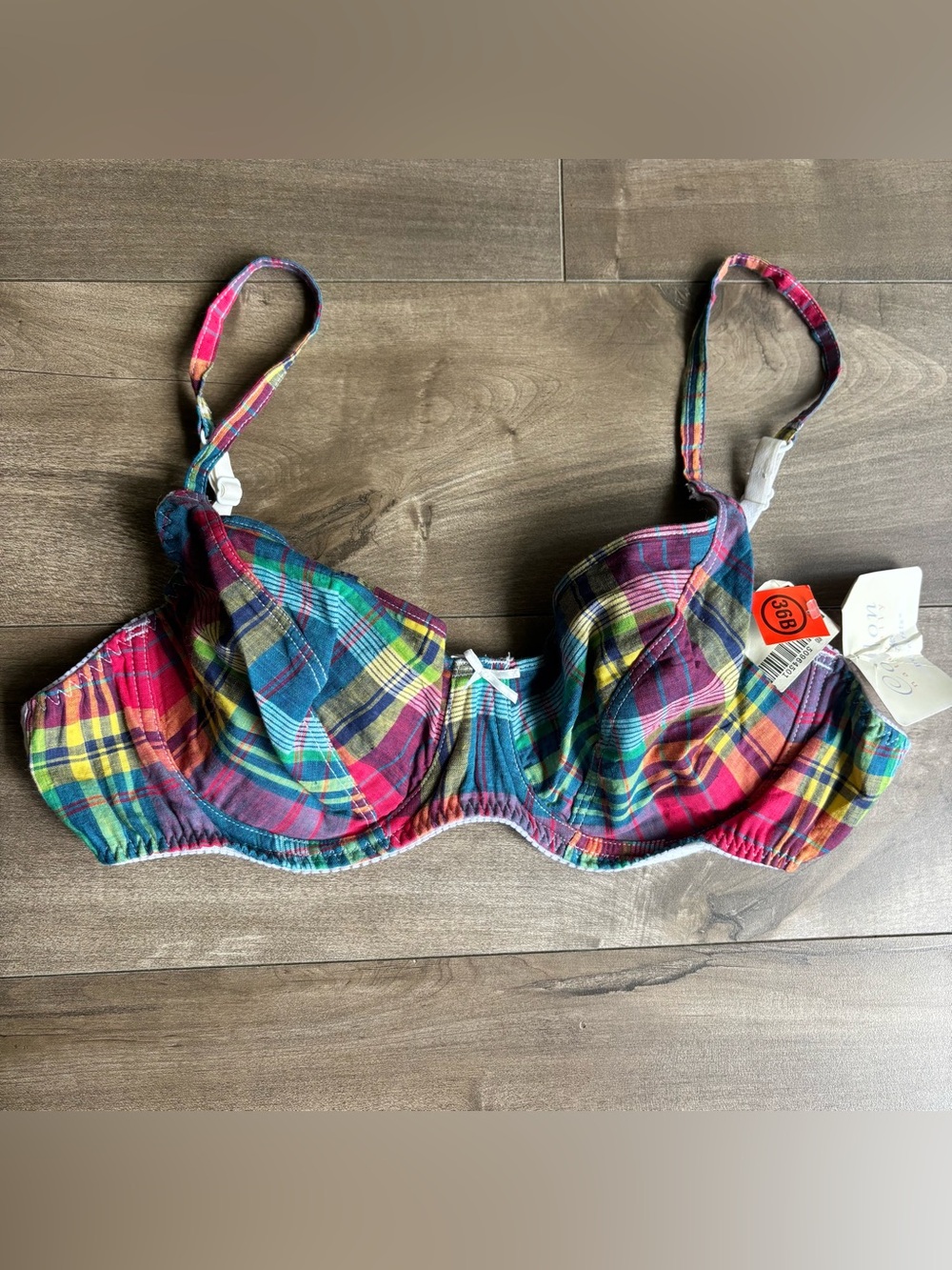 VINTAGE Ames Secrets Deadstock Plaid Underwire Bra NWT 36B